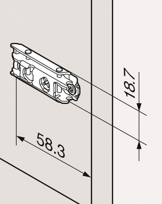 BLUM Prowadnik prosty do zawiasu clip 175H3100 h=0