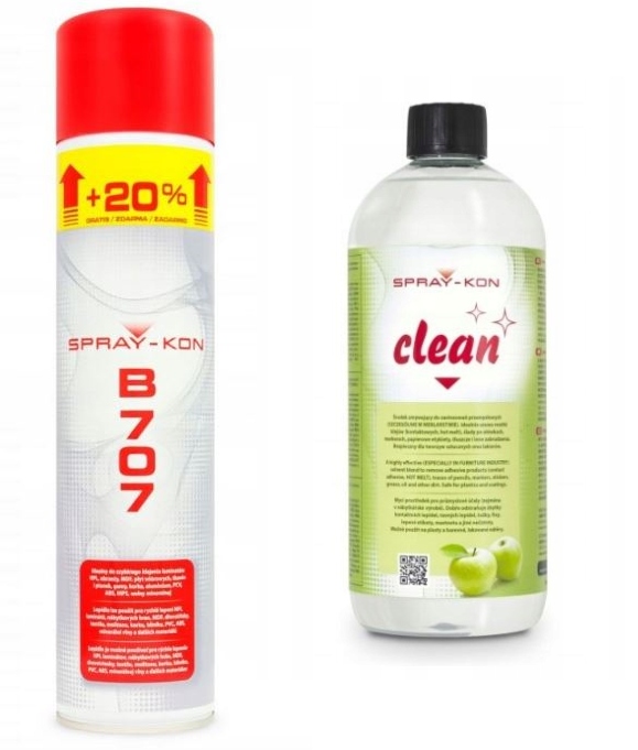 SPRAY-KON CLEAN Zmywacz do płyt meblowych + Klej kontaktowy B 707