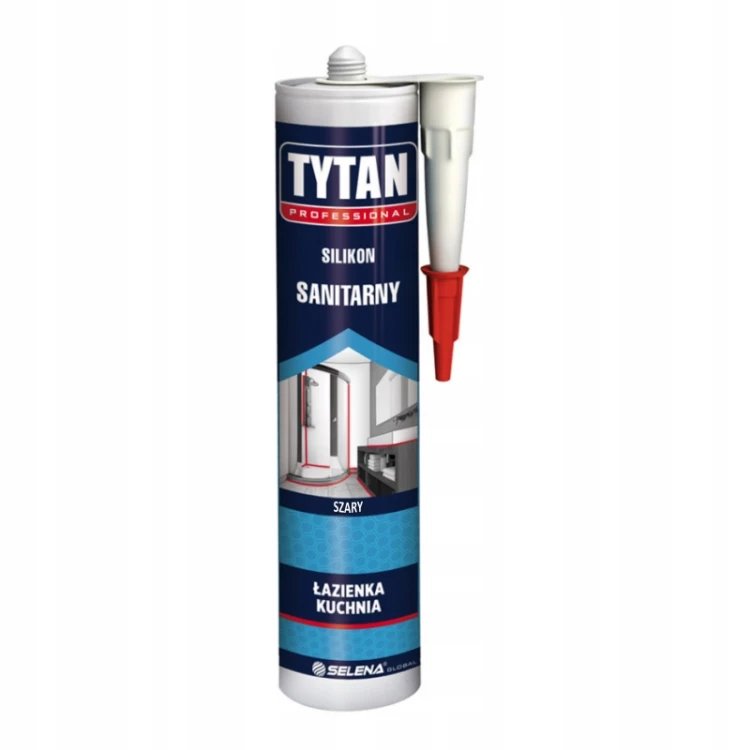 Silikon Sanitarny Tytan Professional Szary Odporny na Pleśń Łazienka 280ml