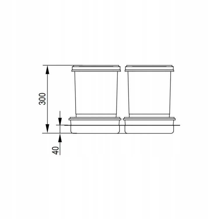 REJS Kosz na śmieci Praktiko 60 1x15l + 2x7l