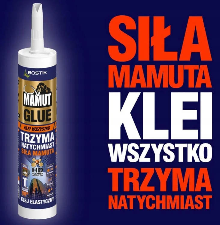 Klej Uniwersalny Montażowy MAMUT Glue BIAŁY 290 ml