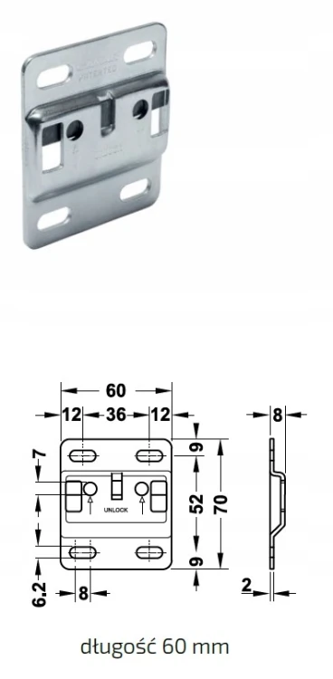 Zawieszka CAMAR 807 kpl na szafkę + płytki montażowe - Udźwig 240kg