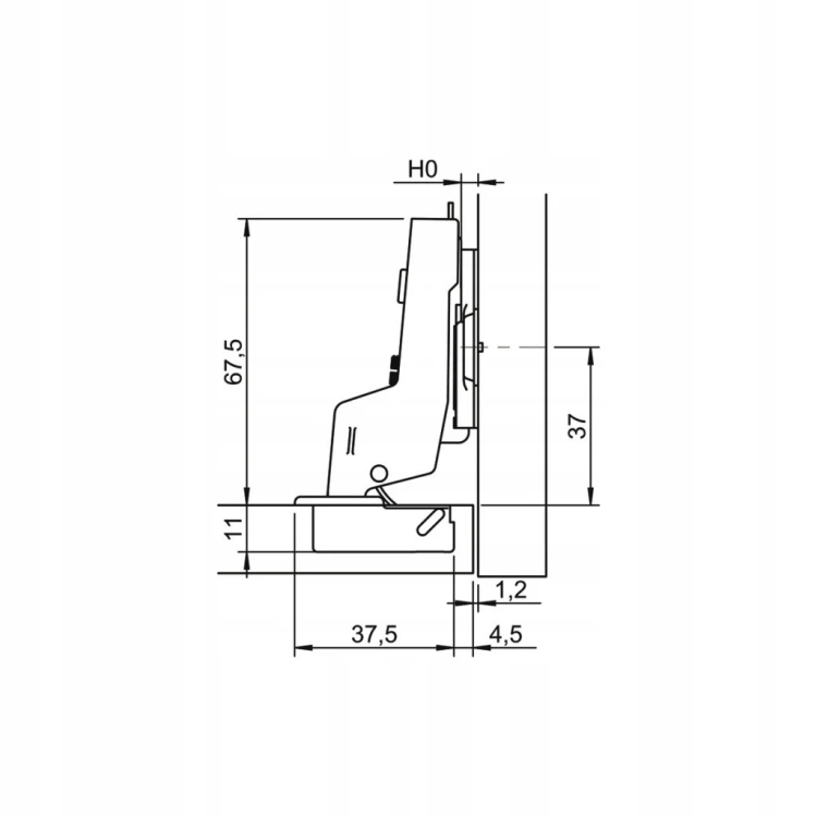 Zawias wpuszczany HAFELE Metalla 3D 110° miękki domyk 311.04.254