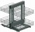 Kosz Magic Corner 1000 prawy, grafit, Comfort Maxima domyk REJS
