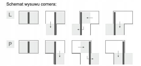 Kosz Magic Corner 1000 prawy, grafit, Comfort Maxima domyk REJS