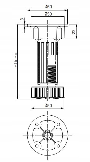 Nóżka meblowa kuchenna 10 CM do 400kg - 4 szt