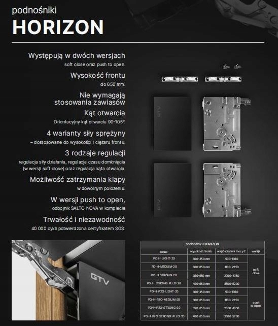 Podnośnik GTV HORIZON Medium, biały
