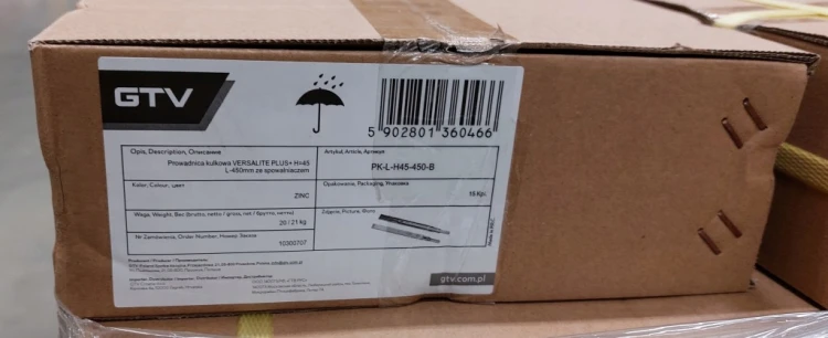 Prowadnica do szuflad VERSALITE PLUS+ 500 B 40kg GTV