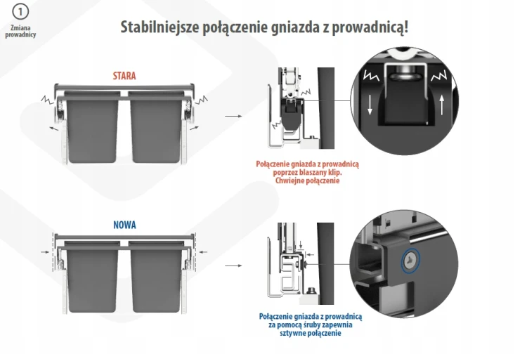Szuflada SEGREGO z pojemnikami na odpady 60x40 Rejs 2x15l WE28.4041.01.924