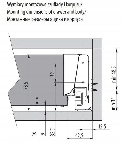 Szuflada Modern Box GTV pod PIEKARNIK 500 Szara h68