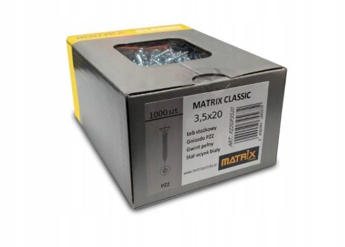 Wkręty Matrix Classic do Drewna 3,5x20 klasyczne 1.000 szt PZ pełny gwint