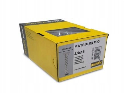 Wkręty do drewna MATRIX MXPRO 3,5x16 łeb soczewkowy - 200 szt.