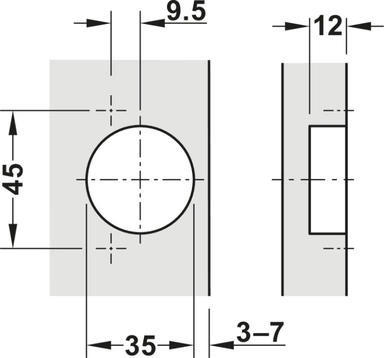 Zawias Hafele METALLA M 540 nakładany z domykiem + prowadnik 3D Klip 110°