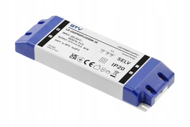 Zasilacz Transformator LED PRO+12V, 50W - 54W, IP20, GTV