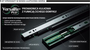 Prowadnica kulkowa VERSALITE+ ze spowalniaczem 500