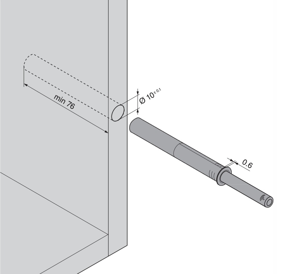 BLUM odbojnik TIP-ON długi SZARY magnes 956A1004