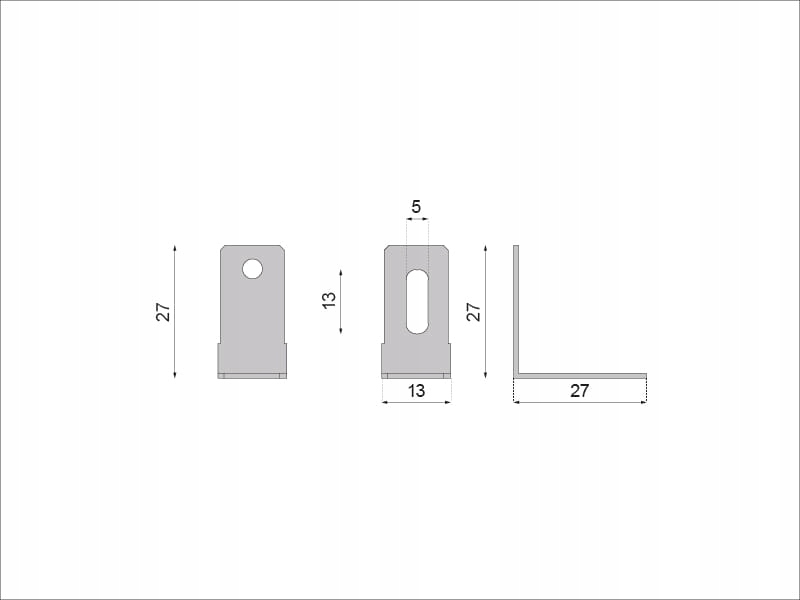 Kątowniki meblowe KOMANDORKI KN-375 Jasny Popiel ATM - 100 szt