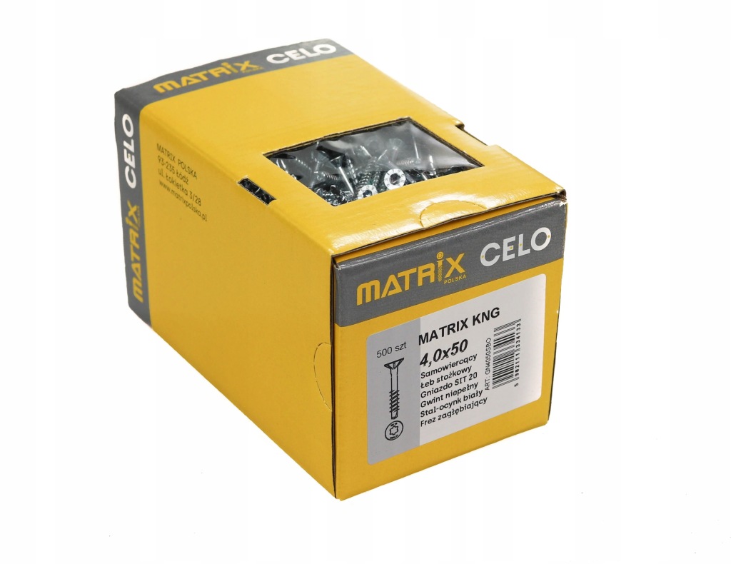 Wkręt, konfirmat samowiercący Matrix Celo 4X50, 100szt