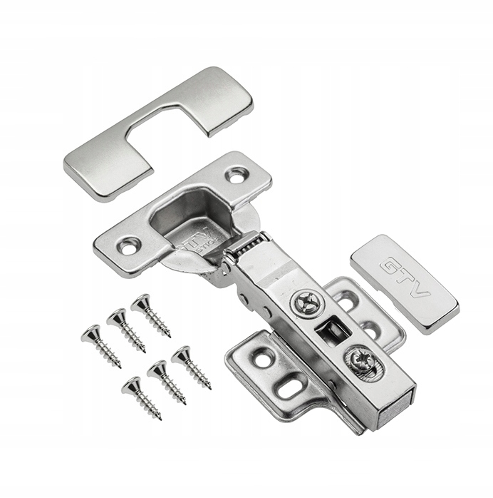 Zawias meblowy GTV ECHC nakładany, H=0, cichy domyk, prow, 4 otwory